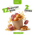12 Wagyu Patties + 12 Buns + 2kg Fries