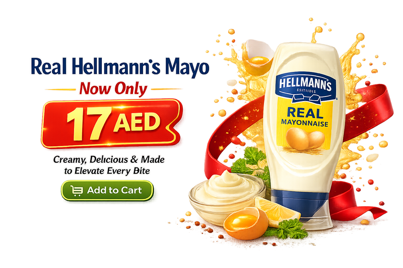 Real Hellmann’s Mayo Now Only 17 AED
Creamy, Delicious &amp; Made to Elevate Every Bite