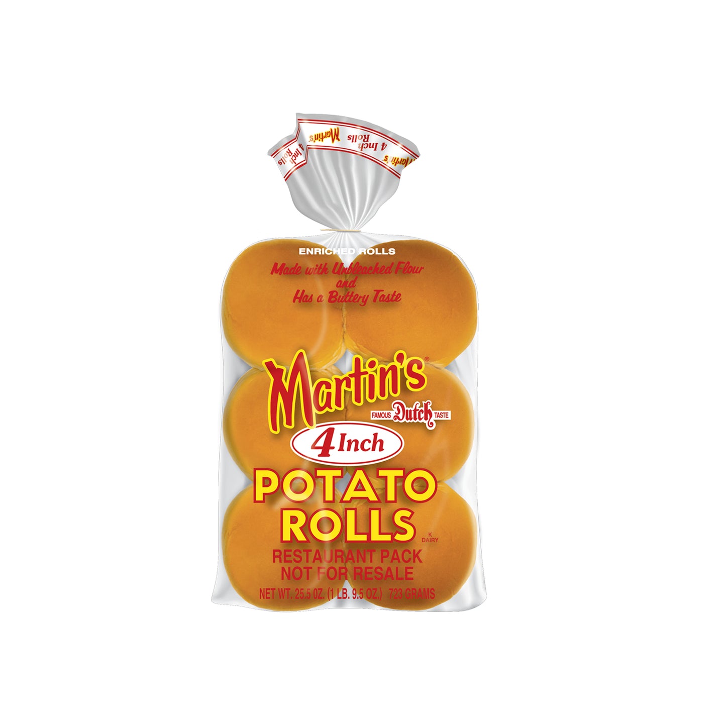 Frozen Martin’s Potato Roll 4″ Burger Bun | 12pc
