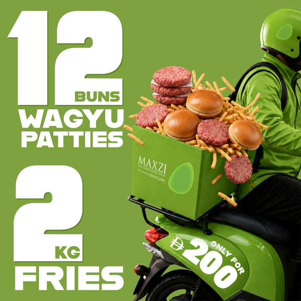 12 Wagyu Patties + 12 Buns + 2kg Fries