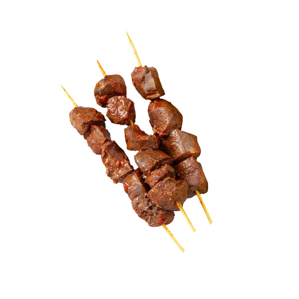 Chilled Veal Heart with Panca Paste Skewers | 1 kg | 12-14 Skewers